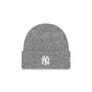 New York Yankees Women's Wide Cuff Knit Gray Beanie Hat