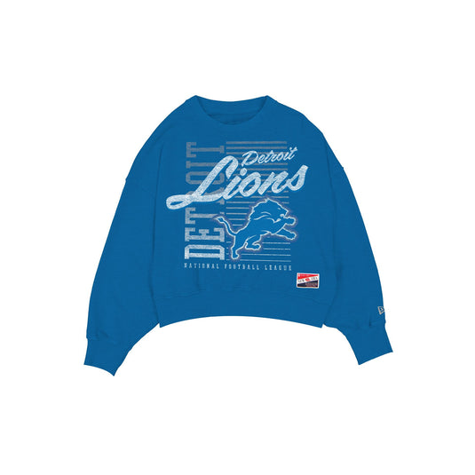 Detroit Lions Throwback Women's Washed Crewneck - New Era Cap