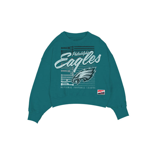 Philadelphia Eagles Throwback Women's Washed Crewneck - New Era Cap
