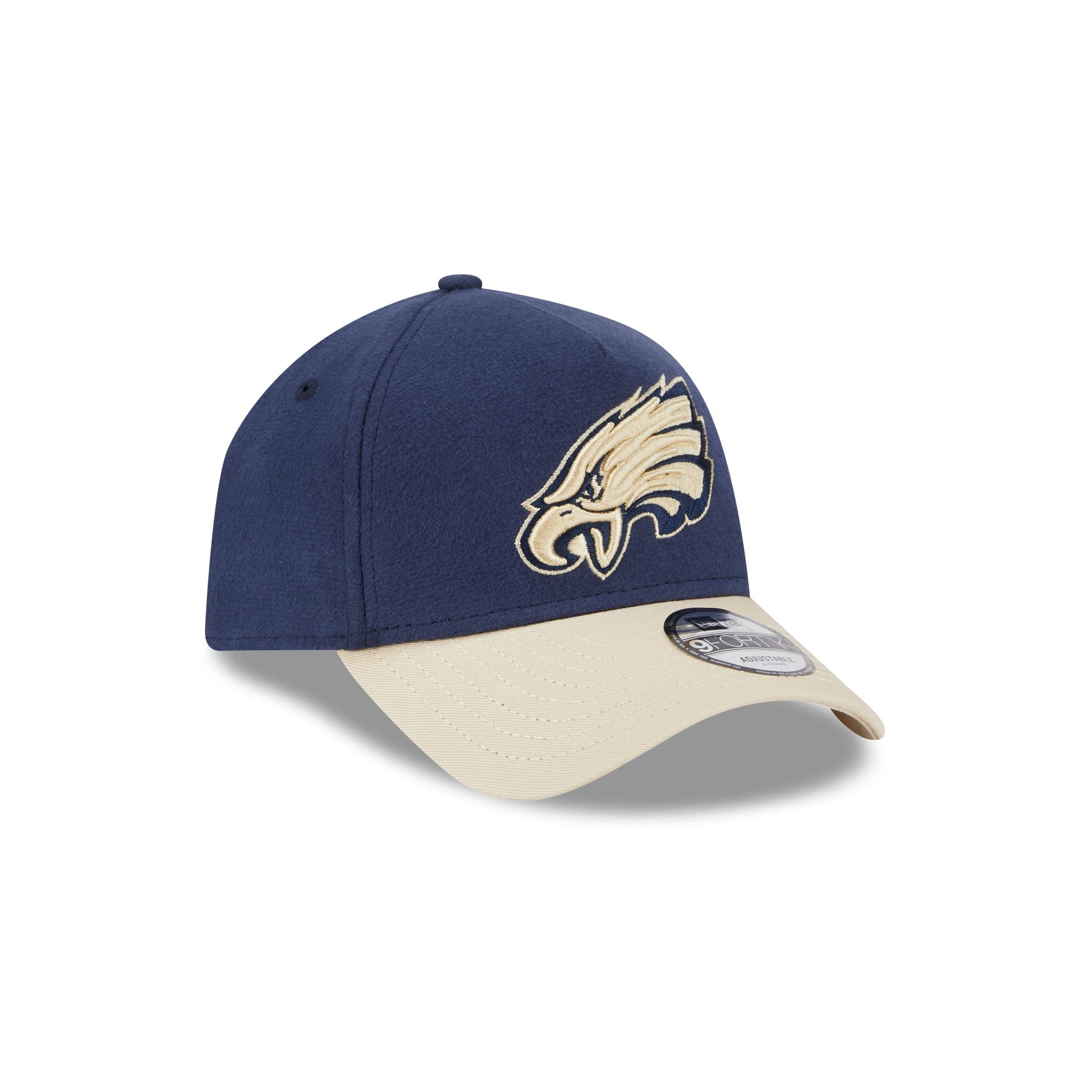 Philadelphia Eagles Moleskin Crown Navy 9FORTY A-Frame Snapback Hat