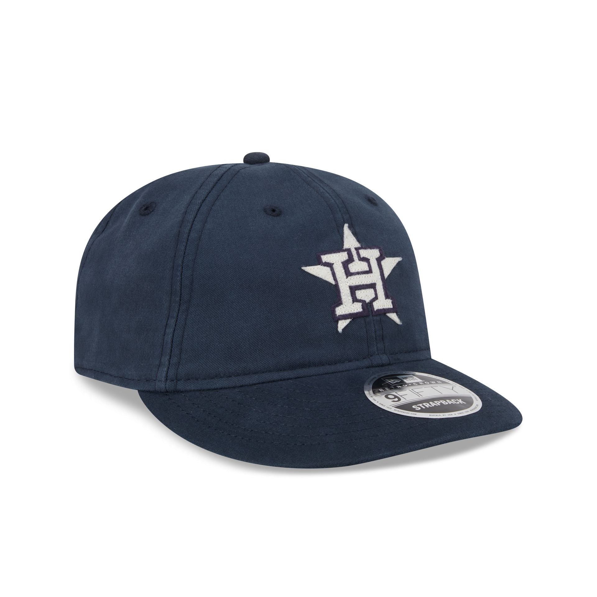 Houston Astros Canvas Felt Retro Crown 9FIFTY Strapback Hat – New