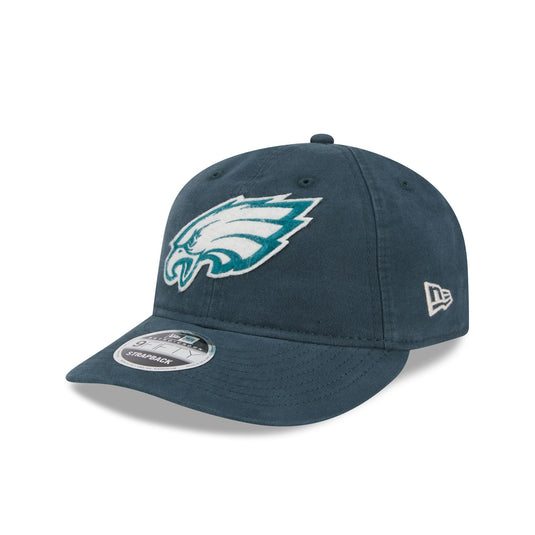 Philadelphia Eagles Canvas Felt Retro Crown 9FIFTY Strapback Hat - New Era Cap