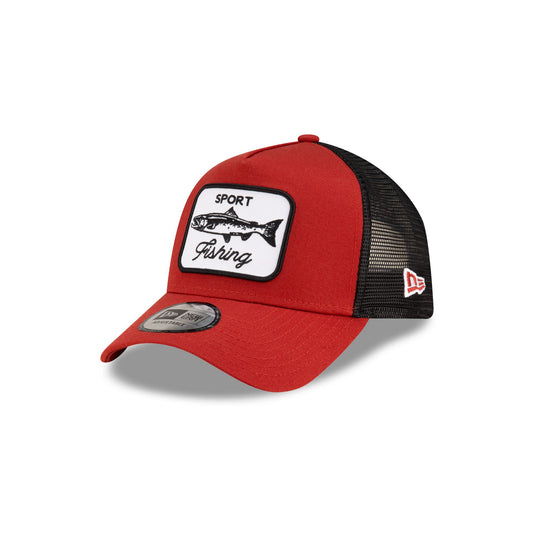 New Era Cap Red Fishing 9FORTY A-Frame Trucker Hat - New Era Cap