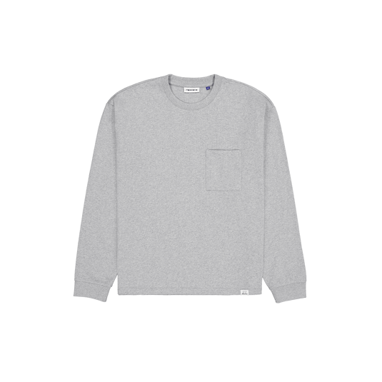 Aurora Heather Gray Long Sleeve Pocket T-Shirt - New Era Cap