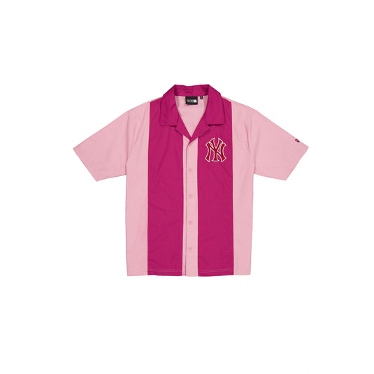 New York Yankees Cosmetic Pink Stripe Revere T-Shirt - New Era Cap