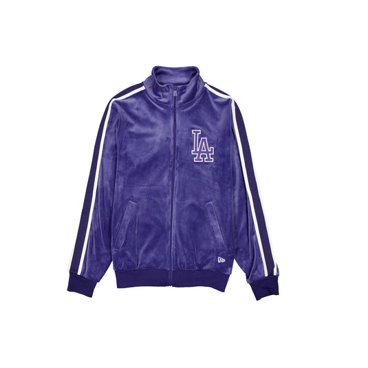 Los Angeles Dodgers Ink Purple Velour Track Jacket - New Era Cap