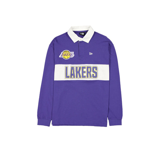 Los Angeles Lakers Ink Purple Long Sleeve Rugby Shirt - New Era Cap