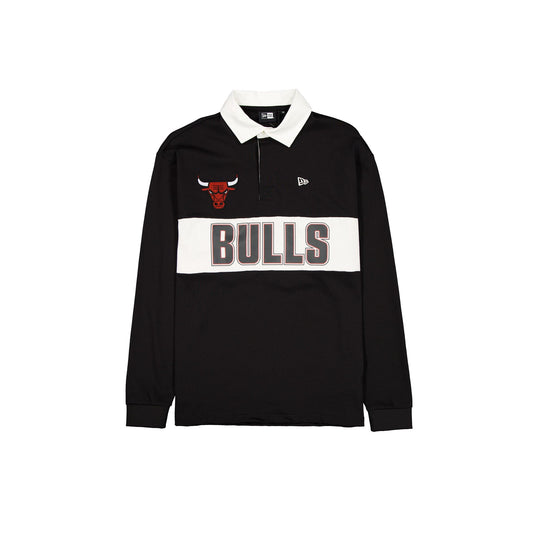 Chicago Bulls Black Long Sleeve Rugby Shirt - New Era Cap
