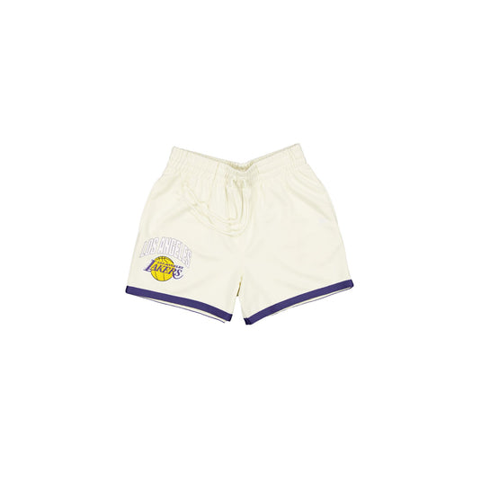 Los Angeles Lakers Off White Logo Shorts - New Era Cap