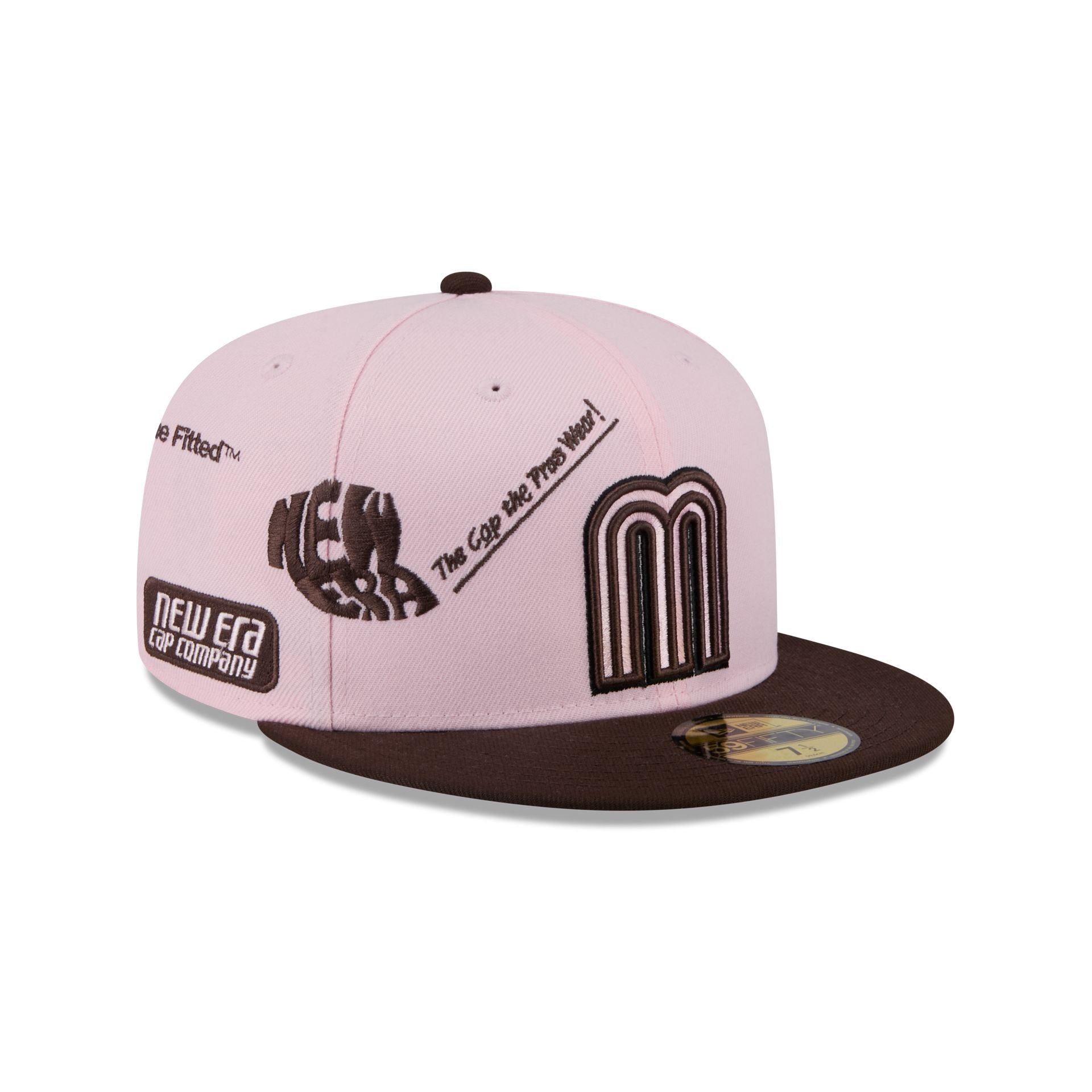 Mexico Baseball New Era Anniversary Logos Pink 59FIFTY Fitted Hat
