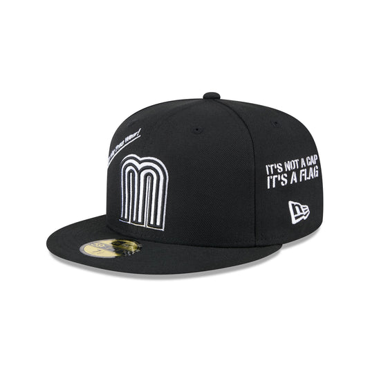 Mexico Baseball New Era Anniversary Logos Black 59FIFTY Fitted Hat - New Era Cap