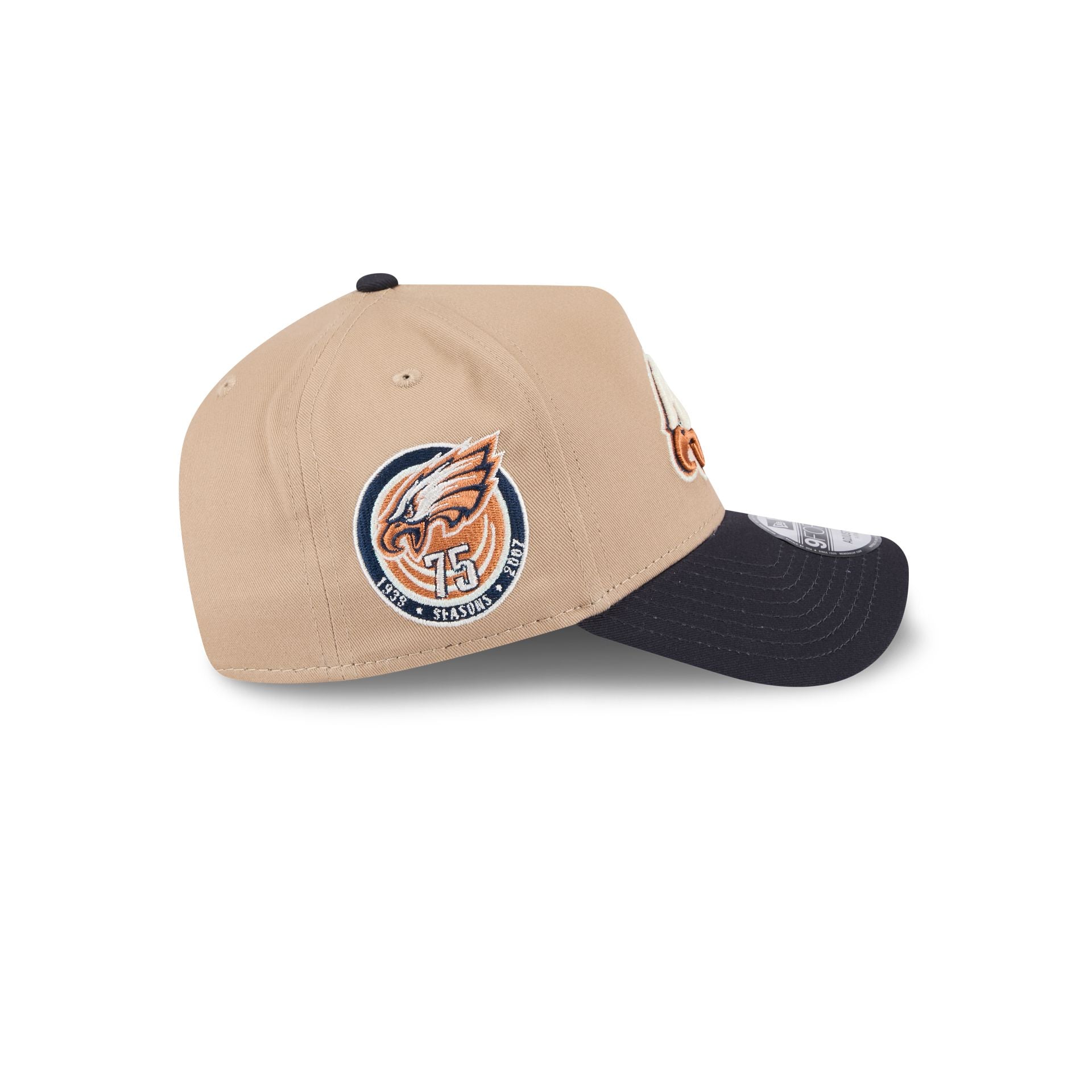 Embroidered American Bald Eagle Hat - Khaki Tan Baseball Cap With Adjustable Strap