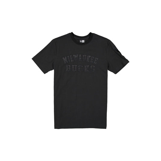 Milwaukee Bucks Black on Black Logo Select T-Shirt - New Era Cap