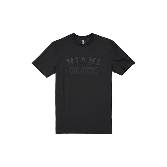 Miami Dolphins Black on Black Logo Select T-Shirt - New Era Cap