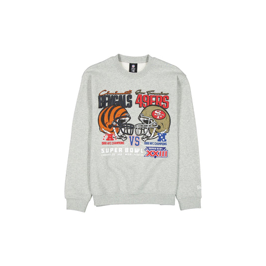 NFL Super Bowl XXIII Sport Classics Sport Classics Gray Crewneck - New Era Cap