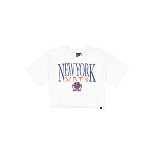New York Mets Throwback Prep Women's Cropped T-Shirt - New Era Cap