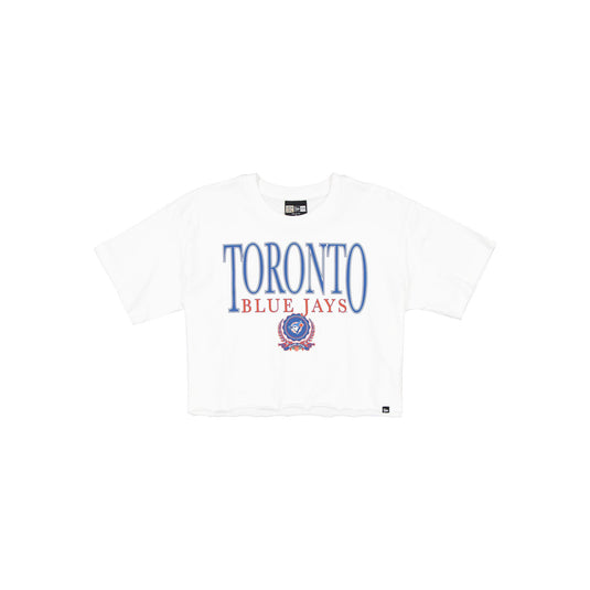 Toronto Blue Jays Throwback Prep Women's Cropped T-Shirt - New Era Cap