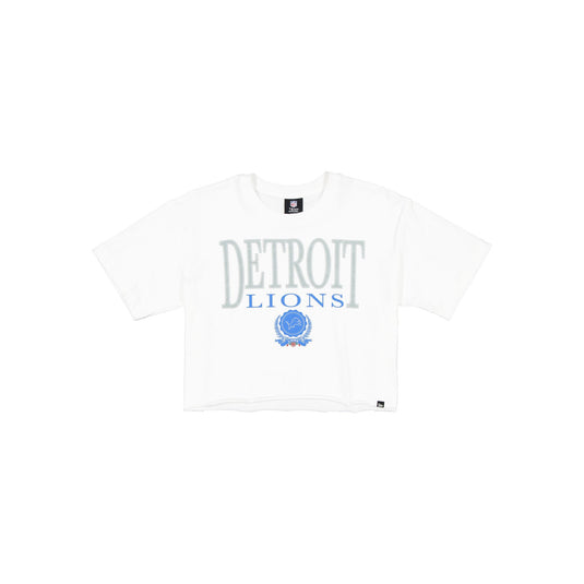 Detroit Lions Throwback Prep Women's Cropped T-Shirt - New Era Cap
