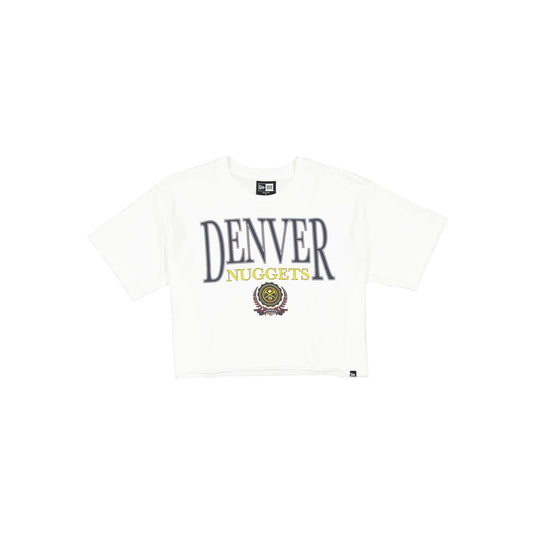Denver Nuggets Throwback Prep Women's Cropped T-Shirt - New Era Cap