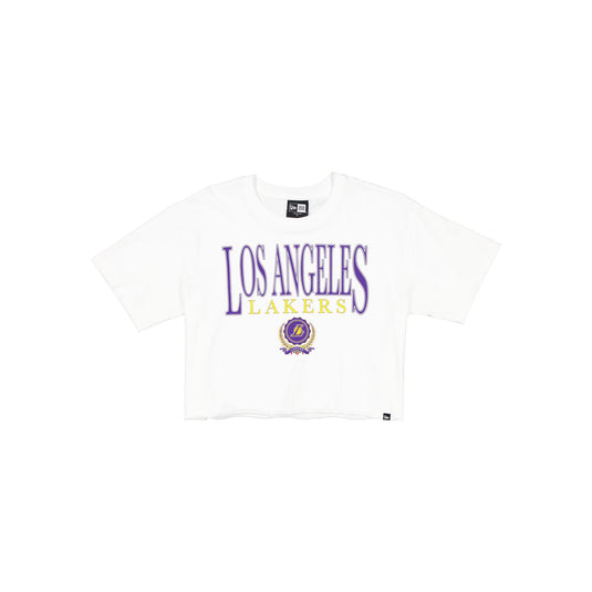 Los Angeles Lakers Throwback Prep Women's Cropped T-Shirt - New Era Cap