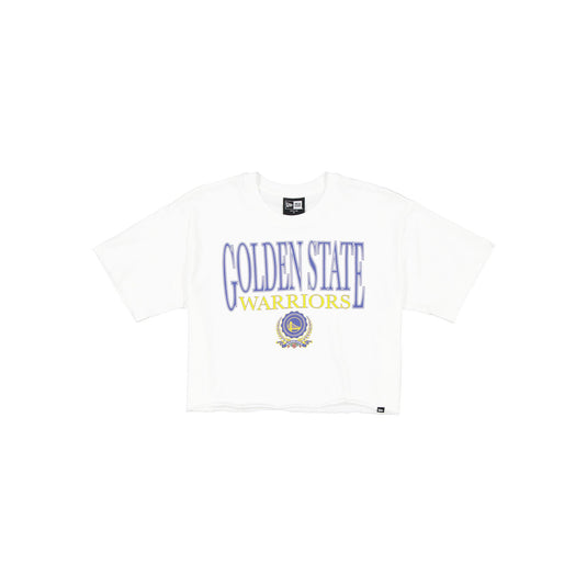 Golden State Warriors Throwback Prep Women's Cropped T-Shirt - New Era Cap