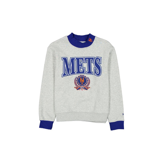 New York Mets Throwback Prep Women's Mockneck Sweatshirt - New Era Cap