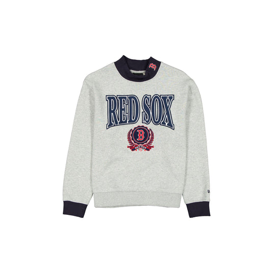 Boston Red Sox Throwback Prep Women's Mockneck Sweatshirt - New Era Cap
