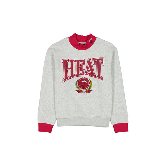 Miami Heat Throwback Prep Women's Mockneck Sweatshirt - New Era Cap