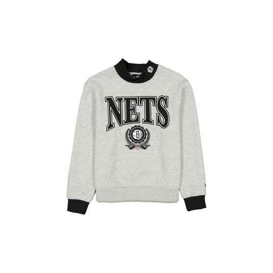 Brooklyn Nets Throwback Prep Women's Mockneck Sweatshirt - New Era Cap