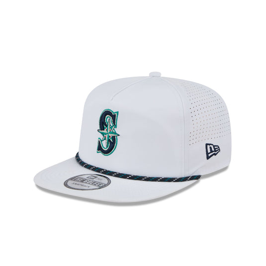 Seattle Mariners Optic White Performance Rope Golfer Hat - New Era Cap