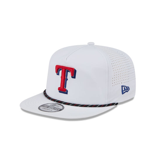 Texas Rangers Optic White Performance Rope Golfer Hat - New Era Cap
