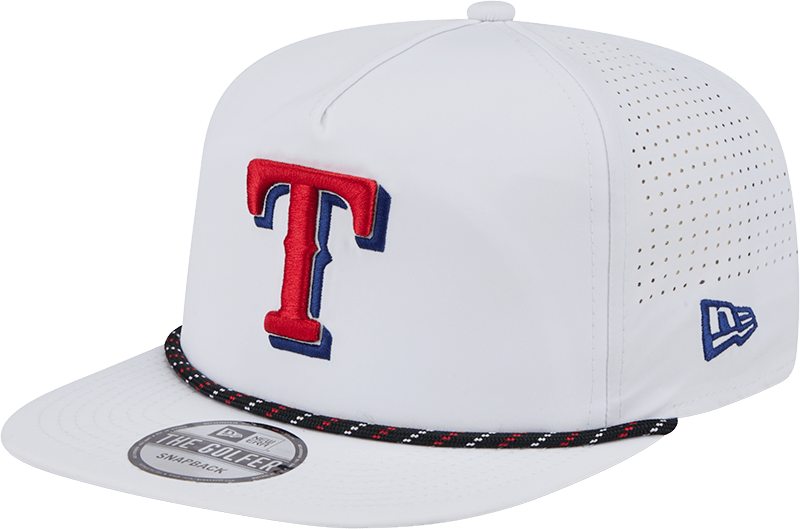 Texas Rangers Optic White Performance Rope Golfer Hat