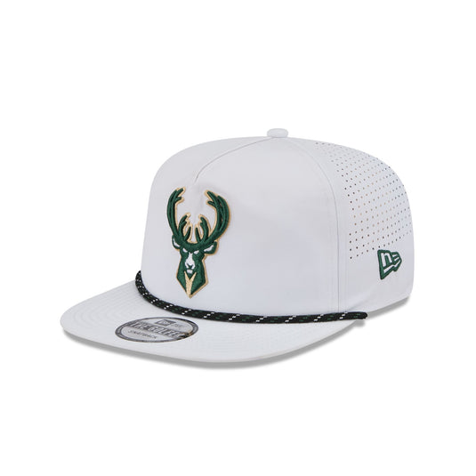 Milwaukee Bucks Optic White Performance Rope Golfer Hat - New Era Cap