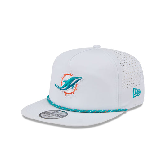 Miami Dolphins Optic White Performance Rope Golfer Hat - New Era Cap