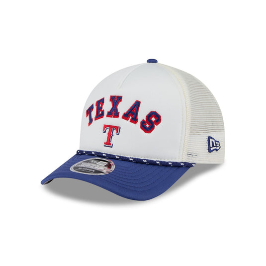 Texas Rangers Chrome Arch 9FORTY M-Crown A-Frame Trucker Hat - New Era Cap
