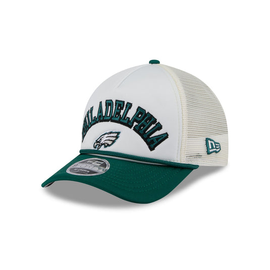 Philadelphia Eagles Chrome Arch 9FORTY M-Crown A-Frame Trucker Hat - New Era Cap