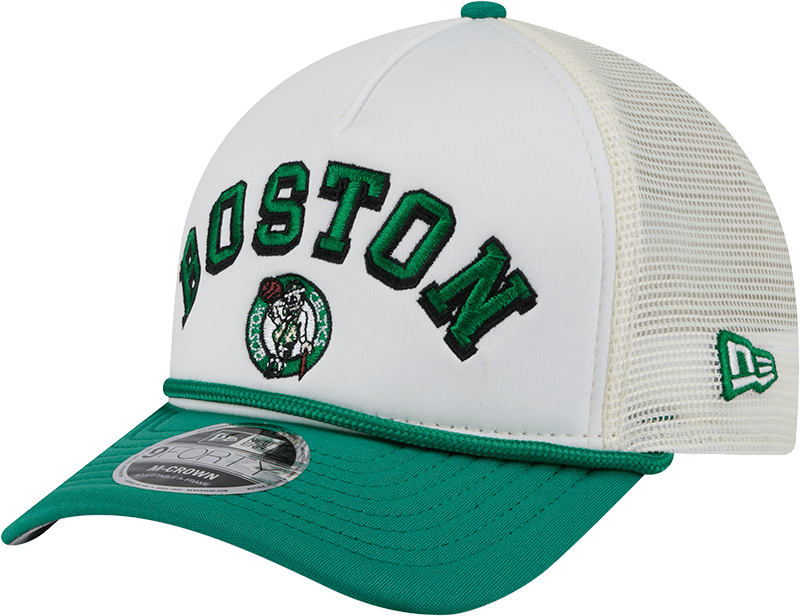 Boston Celtics Chrome Arch 9FORTY M-Crown A-Frame Trucker Hat