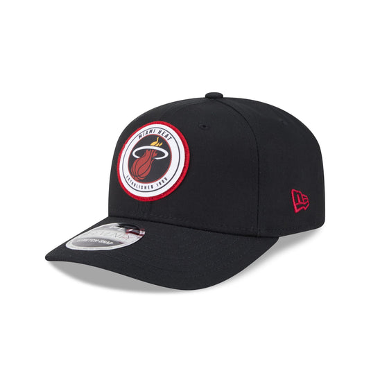 Miami Heat Circle Patch 9SEVENTY Stretch-Snap Hat - New Era Cap
