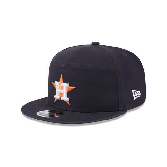 Houston Astros Cotton Canvas Split Panel 9FIFTY Trucker Hat - New Era Cap