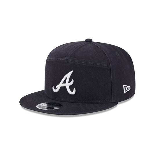 Atlanta Braves Cotton Canvas Split Panel 9FIFTY Trucker Hat - New Era Cap
