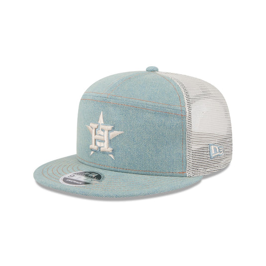 Houston Astros Denim Split Panel 9FIFTY Trucker Hat - New Era Cap