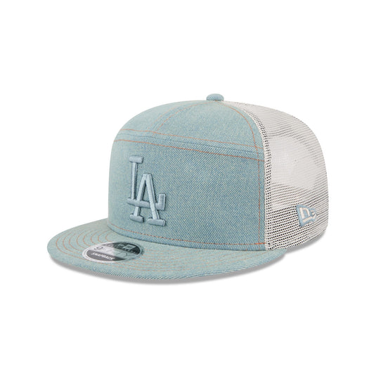 Los Angeles Dodgers Denim Split Panel 9FIFTY Trucker Hat - New Era Cap