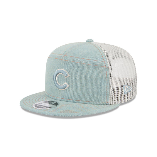 Chicago Cubs Denim Split Panel 9FIFTY Trucker Hat - New Era Cap