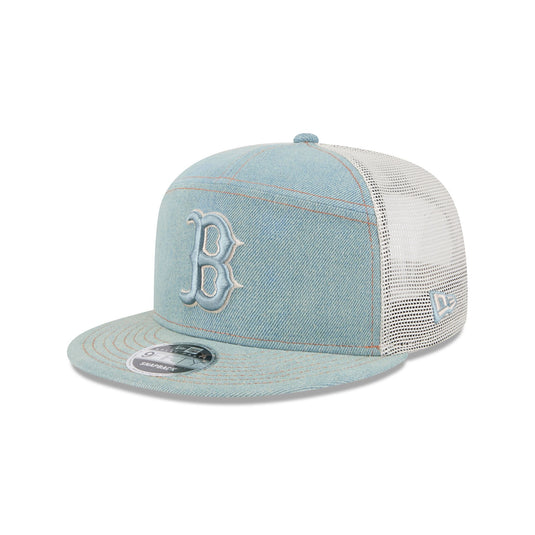 Boston Red Sox Denim Split Panel 9FIFTY Trucker Hat - New Era Cap