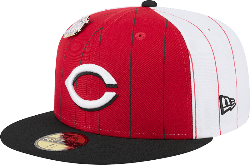 Cincinnati Reds Pinstripe League Pin 59FIFTY Fitted Hat