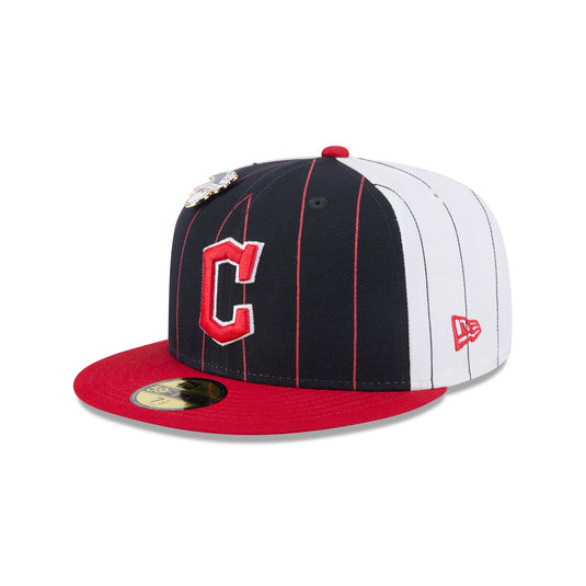 Cleveland Guardians Pinstripe League Pin 59FIFTY Fitted Hat - New Era Cap