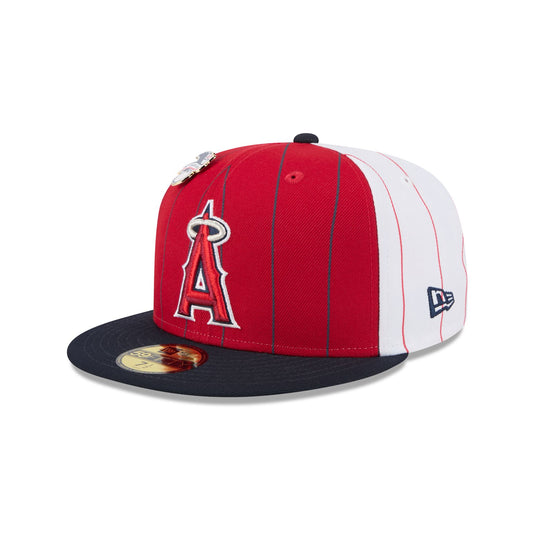 Los Angeles Angels Pinstripe League Pin 59FIFTY Fitted Hat - New Era Cap