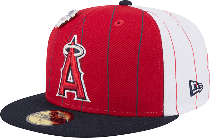 Los Angeles Angels Pinstripe League Pin 59FIFTY Fitted Hat