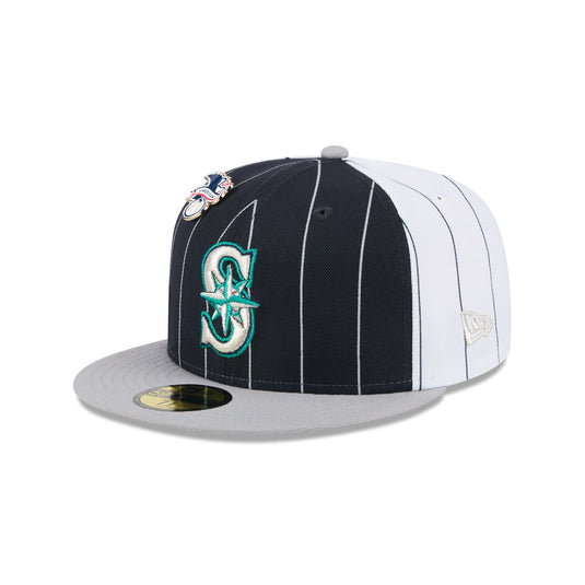 Seattle Mariners Pinstripe League Pin 59FIFTY Fitted Hat - New Era Cap
