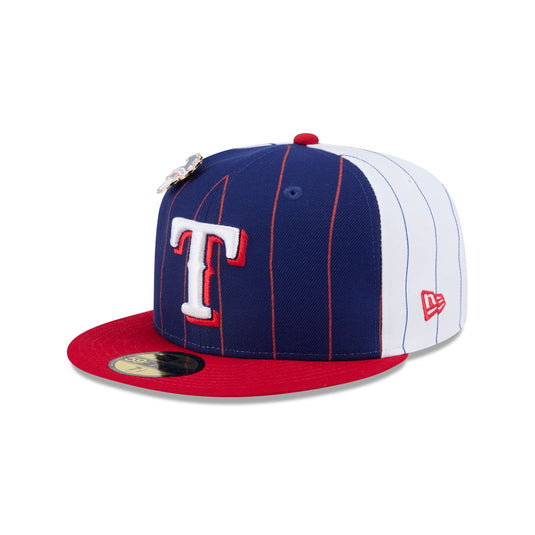 Texas Rangers Pinstripe League Pin 59FIFTY Fitted Hat - New Era Cap